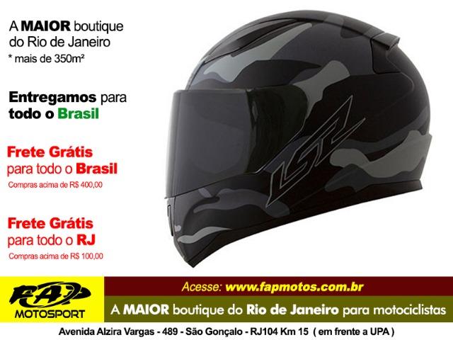 Capacete Ls2 Ff353 Rapid Army Fosco Preto Cinza - Frete Grátis Brasil