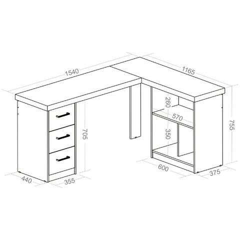 Escrivaninha Mali 100% MDF Moveis Artany - Foto 6
