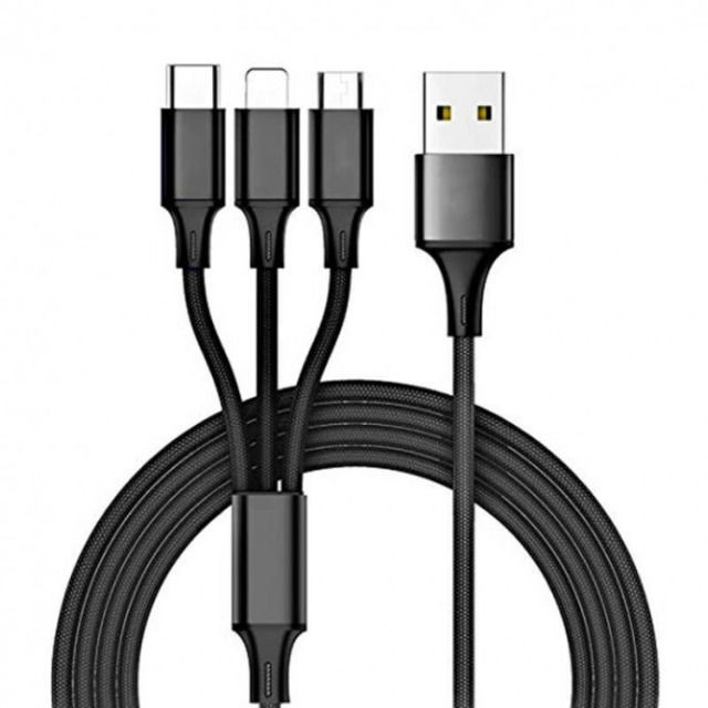 Cabo USB 3 em 1 para V8 Type C e iOS 1M Lelong - LE-835 - Foto 5
