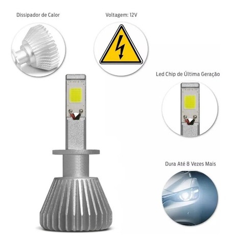 Kit Lâmpada Super Led H7 2d 6000k 12v 24v - Foto 3