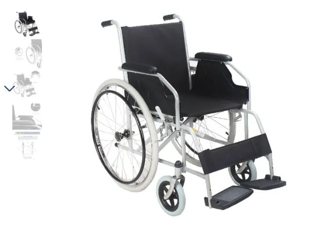 Cadeira de Rodas Dobrável em Aço até 100 Kg ( entrega imediata ) *