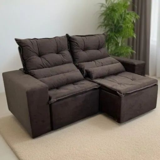 Sofá Retrátil e Reclinável Carol 1,90m OFERTA tt43 - Foto 2