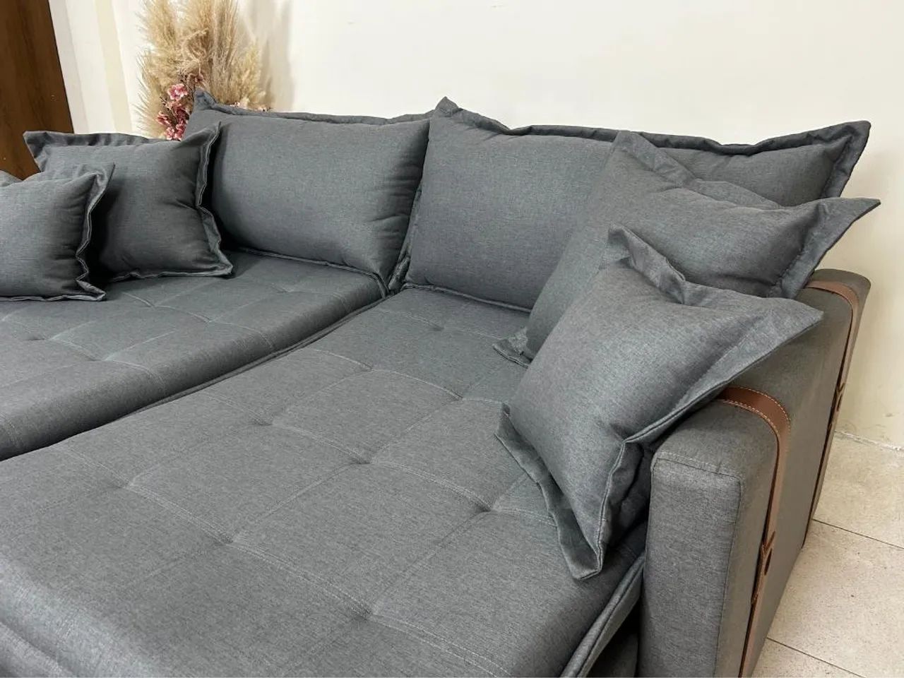 Sofá Cama Retrátil Reclinável 2,20m Grécia Molas Bonnel l76 - Foto 4