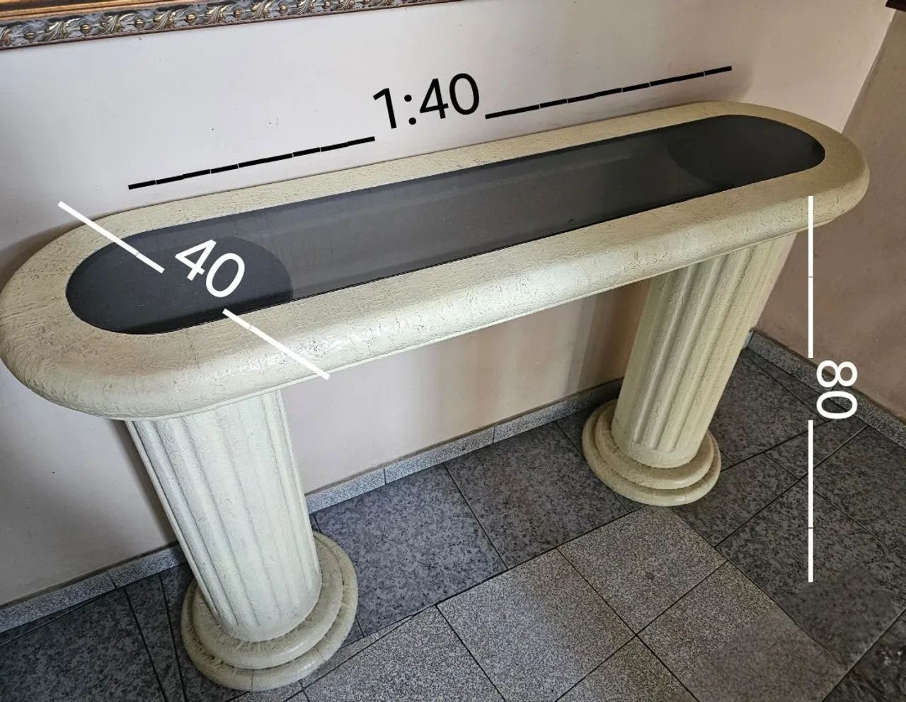 Mesa Console com tampo de vidro