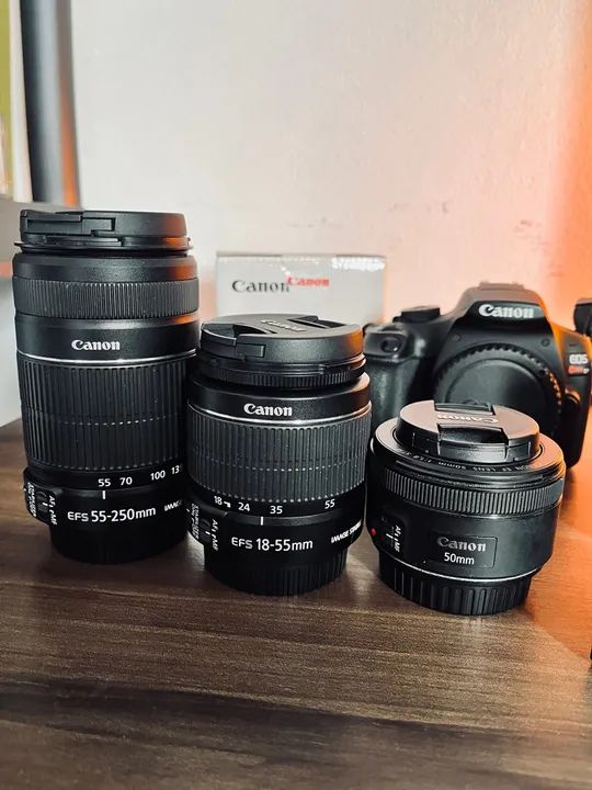 Câmera Canon T7 + kit de lentes e baterias - acompanha carregador - Foto 4