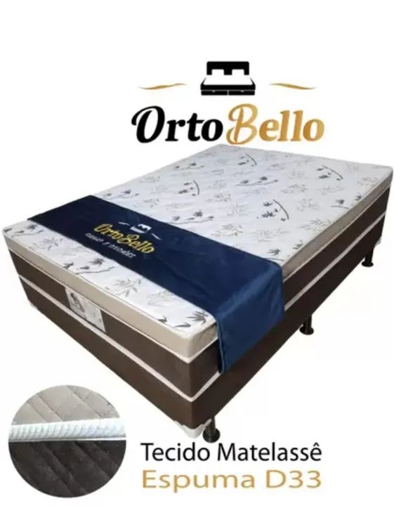 Cama Box Conjugada Casal Matelassê D33 - OrtoBello