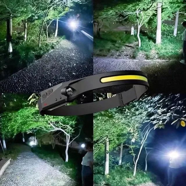 Lanterna Led de Cabeça Recarregável com Sensor Fita Flexível Usb c - Foto 4