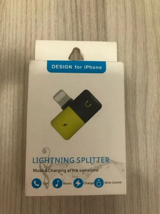 Adaptador 2 em 1 conector iPhone fone - Foto 5