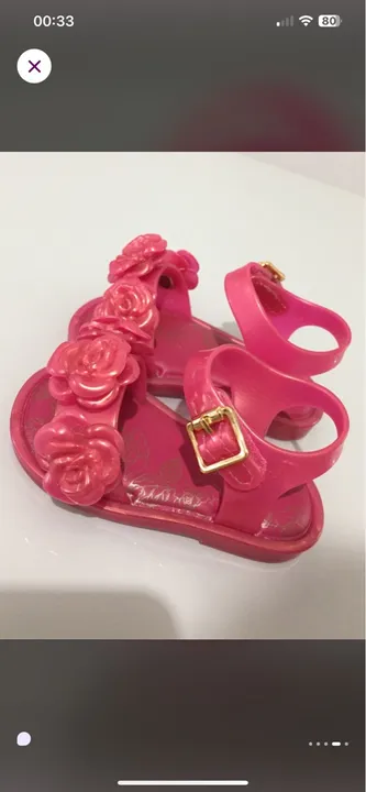 Mini Melissa rosa com flores TAM 17/18