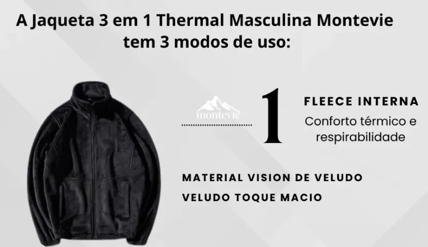 Jaqueta 3 em 1 fashion masculina