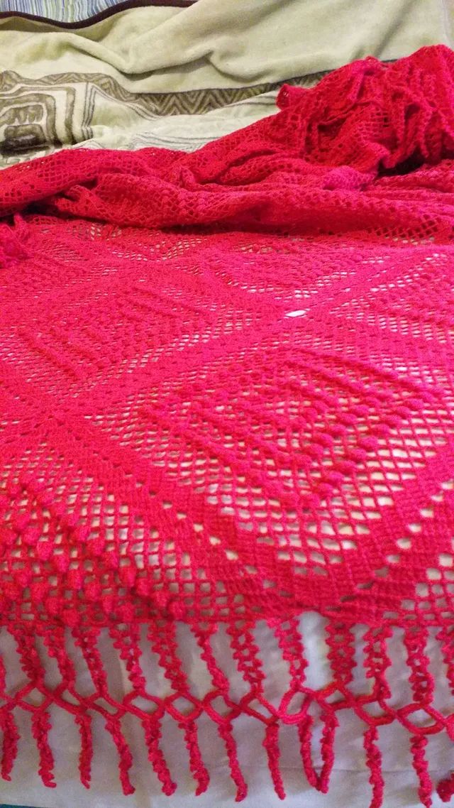 Colcha de Crochet Queen grande - Foto 4