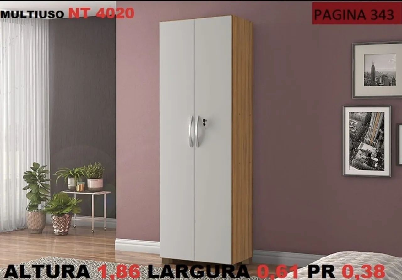 Armário Multiuso 2 Portas Preto com chave  - Foto 2