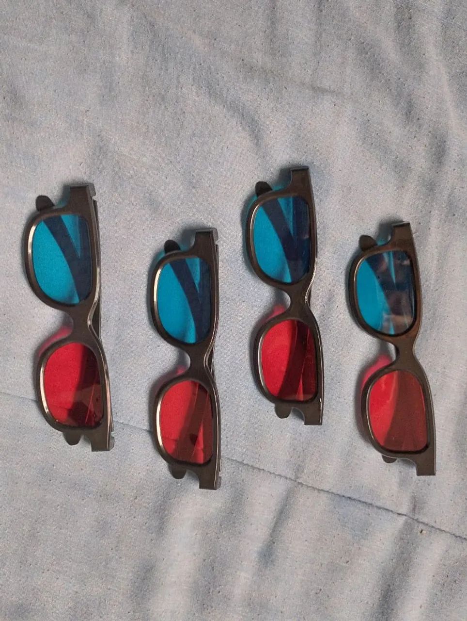 5 Óculos Anaglifos Vermelho/Azul - Usados - Funcionando