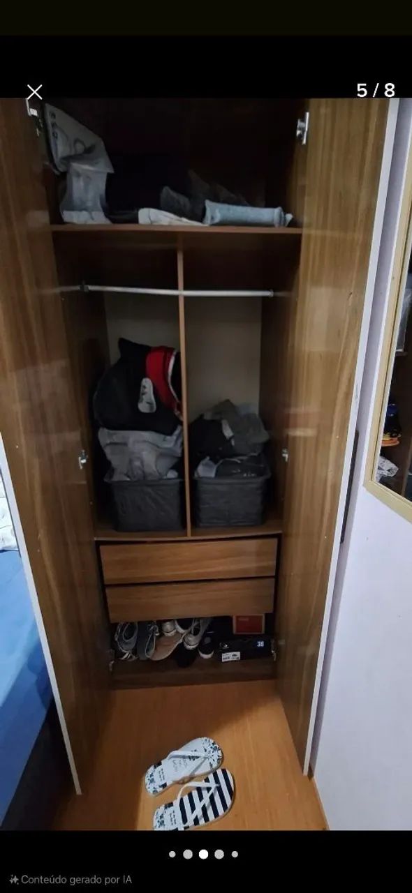 Guarda-roupa completo armários superiores e cabeceira - Foto 4