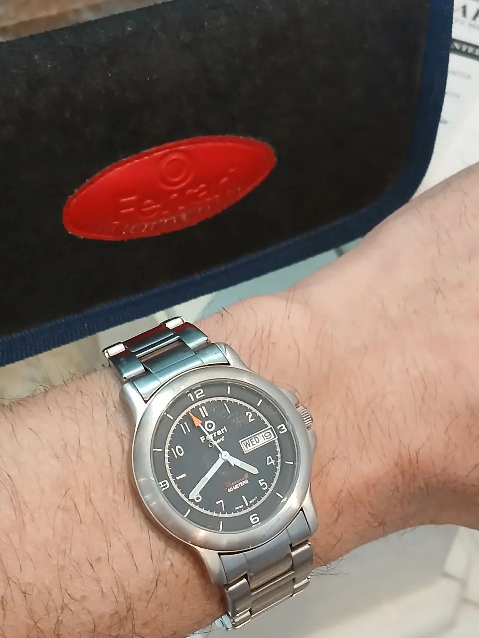 Relógio Ferrari Sport Original - Aço Inox + Caixa + Certificado - Foto 4