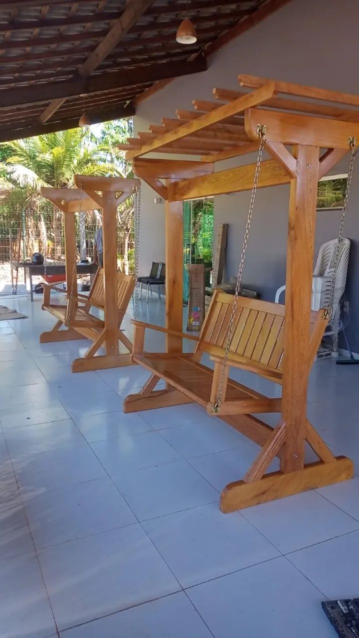 Banco Com Balanço De Jardim Rústicos