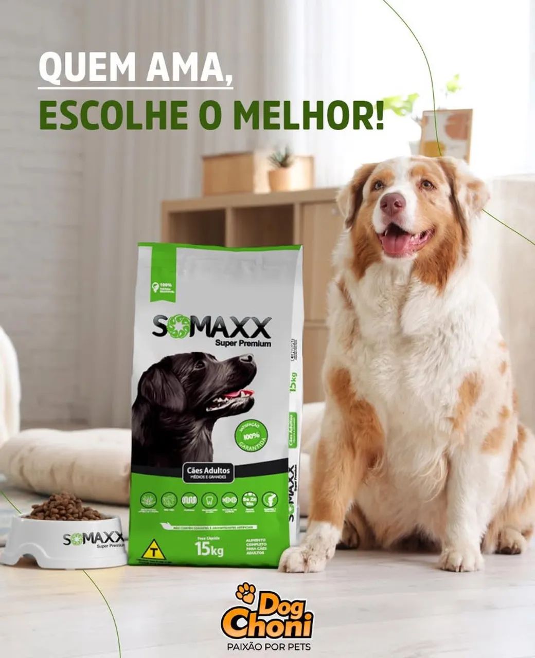 Ração SOMAXX Super Premium 15kg para cães adultos
