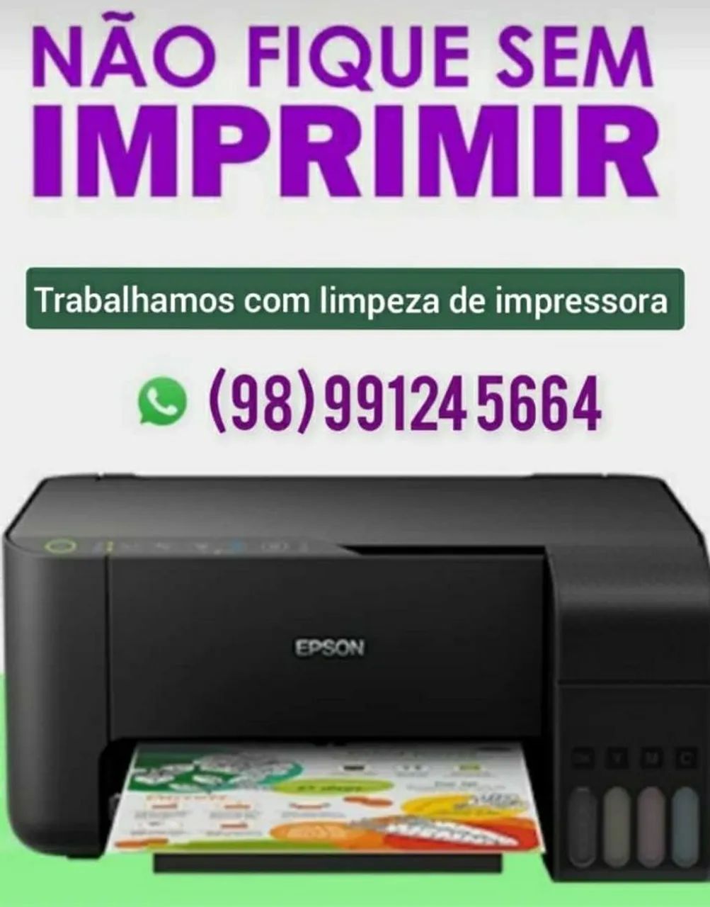 Conserto de Impressora Epson, Hp e Brother. Atendimento a domicilio