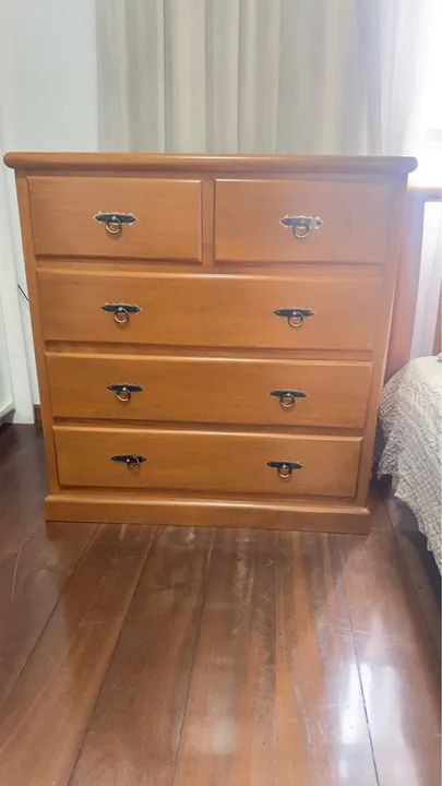 Gaveteiro de madeira maciça 5 gavetas - Foto 2