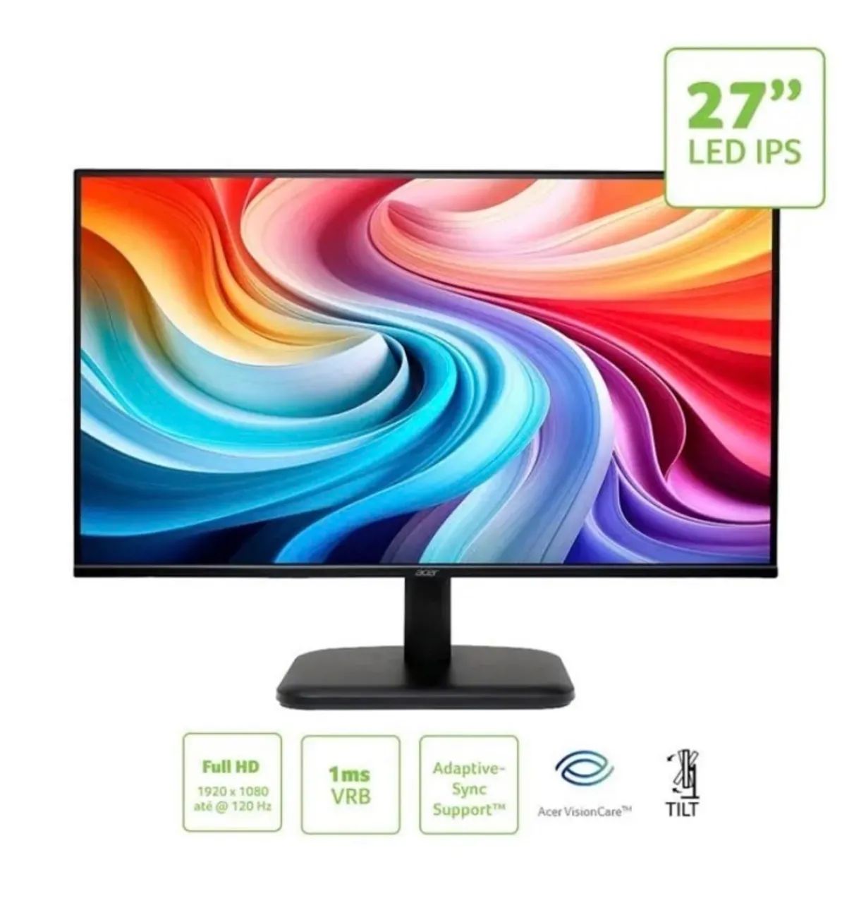 MONITOR ACER EK271 GBI 27 POLEGADAS FULL HD LED IPS 120HZ