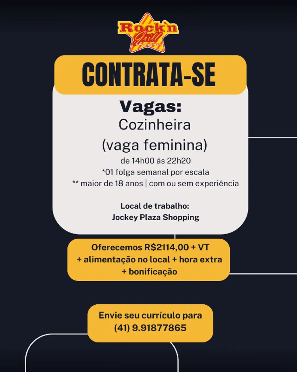 Cozinheira Jockey Plaza