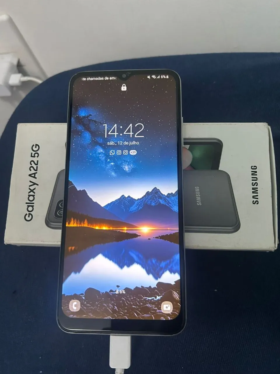 Aparelho Samsung Galaxy A22 5G.