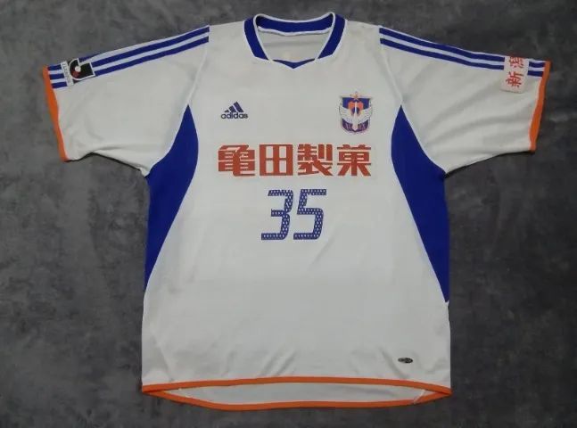 Camisa Oficial Albirex Niigata (Japão) Adidas 2004, #35 (de Jogo