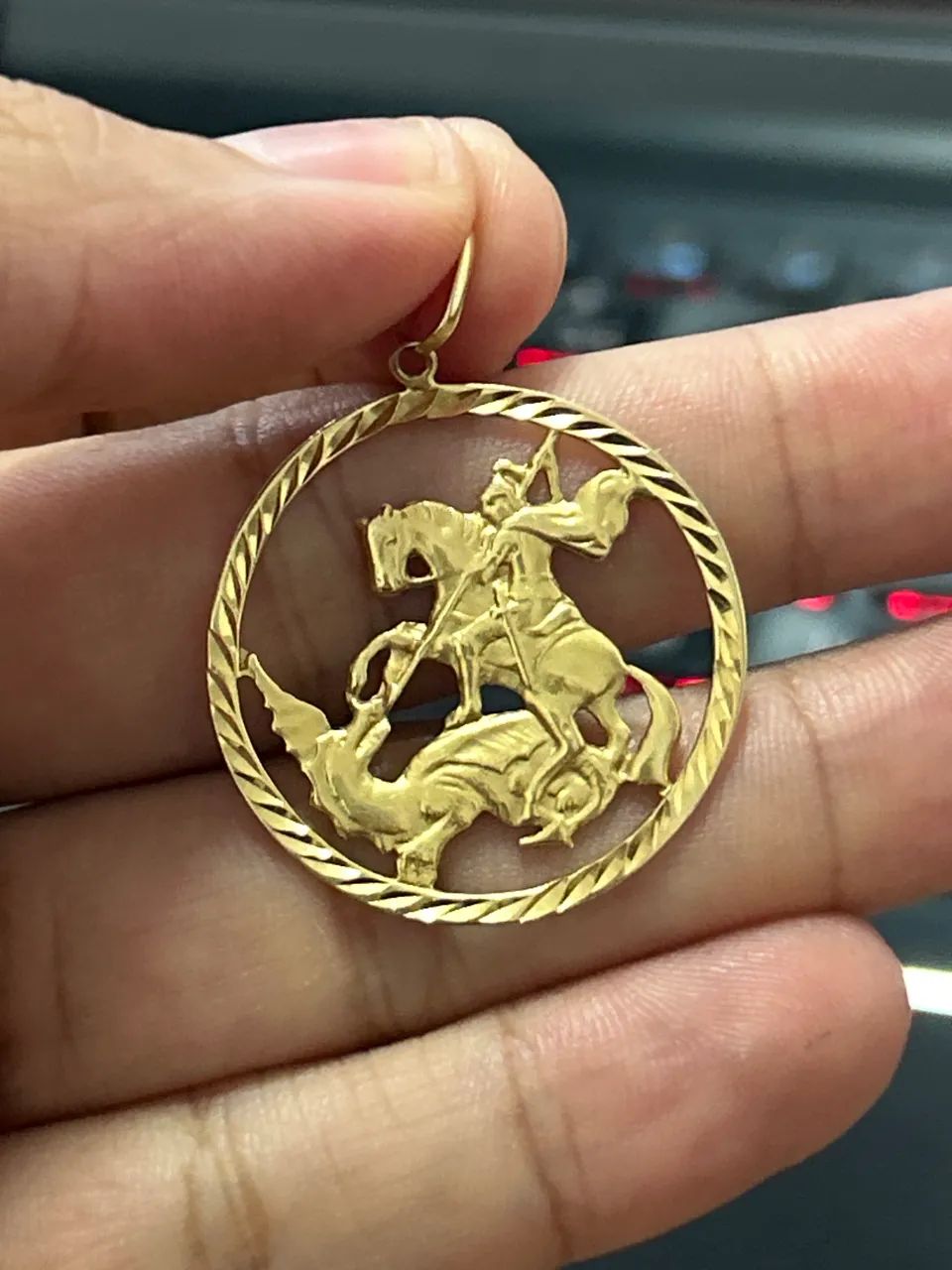 Pingente São Jorge ouro 18k