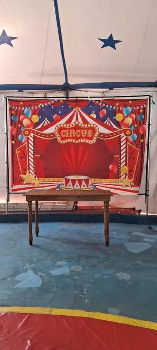 Painel em malha - Tema Circo 3mx2m 