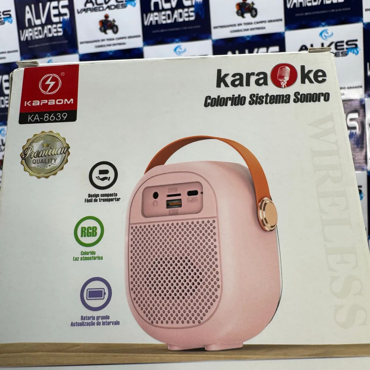 Caixa de som Bluetooth com microfone sem fio karaokê  - Foto 2