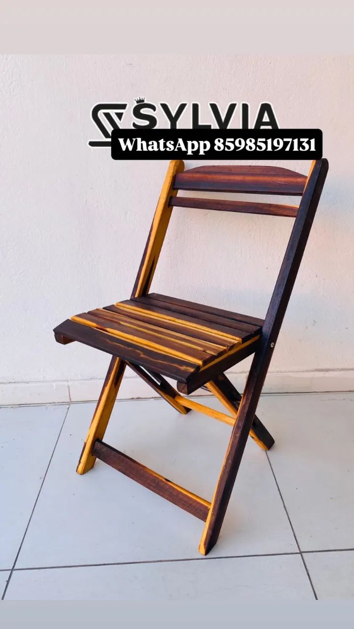 CADEIRAS DOBRÁVEIS ENVERNIZADAS UNIDADE  - Foto 2