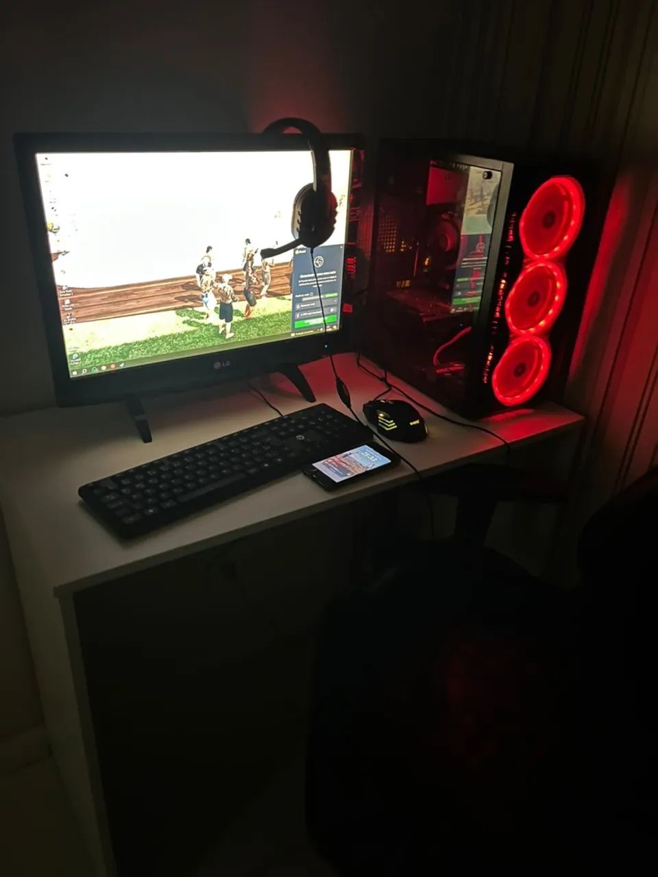 PC Gamer com LED Vermelho - Desempenho Imbatível