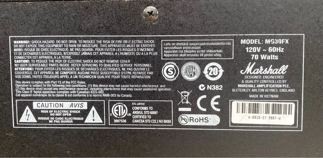 Amplificador Marshall MG30FX 30W - Foto 2