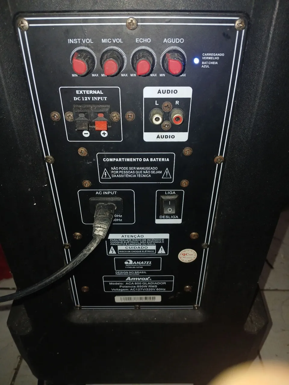 Caixa de Som Amvox ACA 850 RMS Gladiador - Potente!