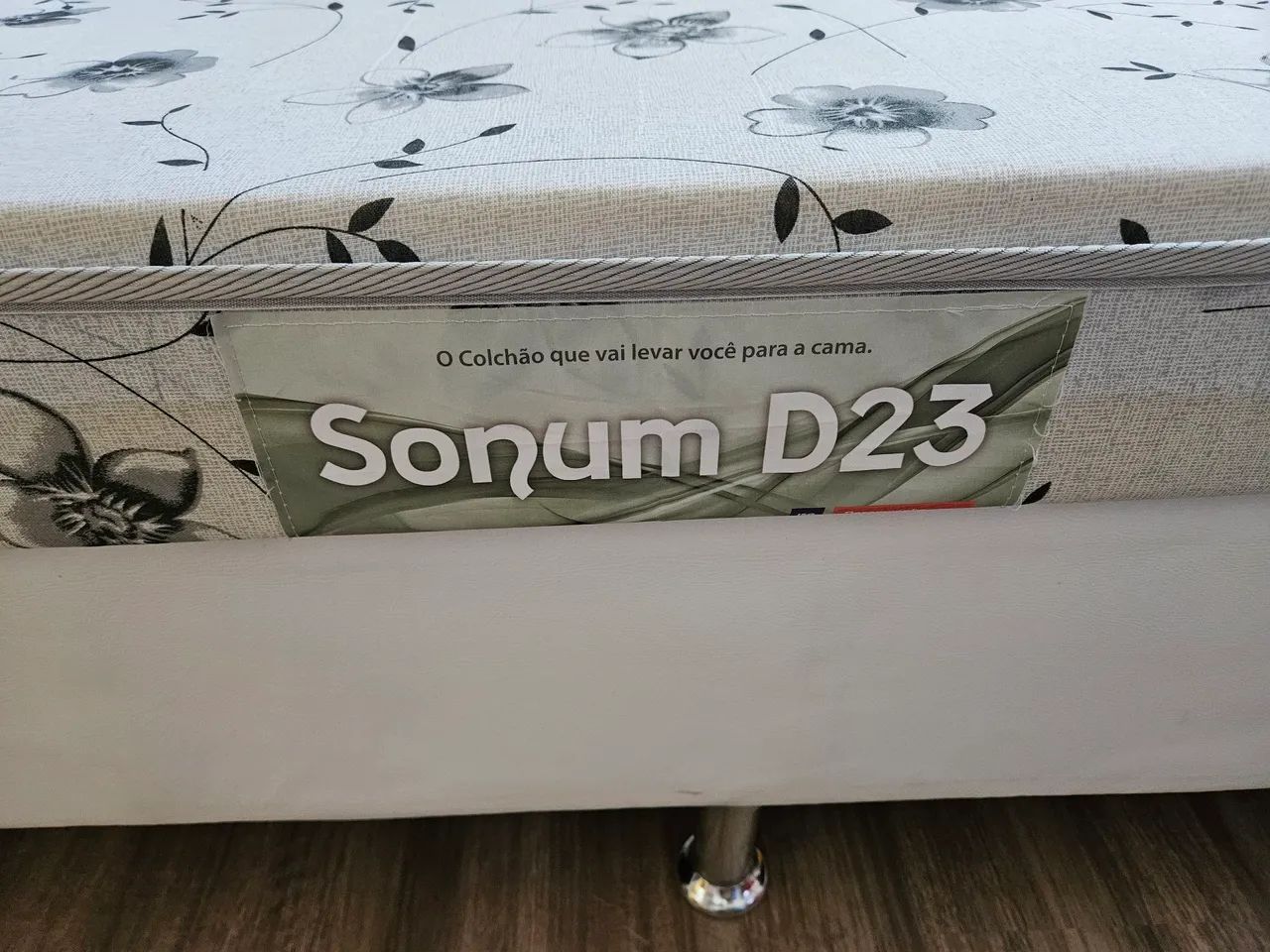 Cama box ortobon (corino) + colchão de espuma D 23. Colchão novo. Não entrego.  Aceito Pix - Foto 2