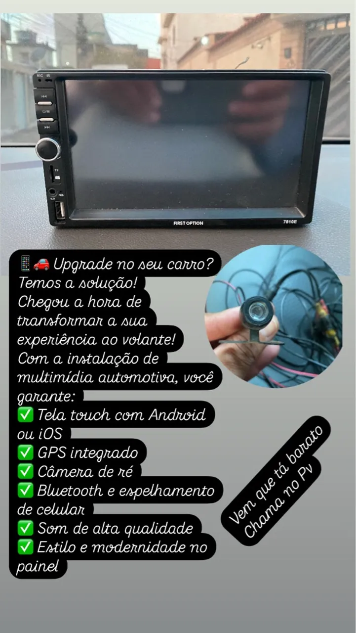 Central Multimídia Automotiva Touch Android/iOS - Oferta!