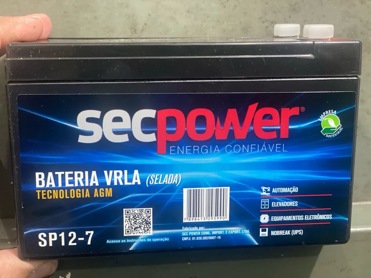 Bateria Secpower VRLA 12V 12Ah SP12-7