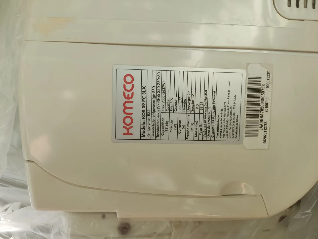Ar Condicionado Komeco KOS 09 FC 3LX - 9000 BTUs