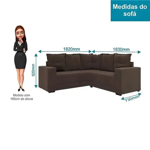 PROMOÇÃO Sofá de Canto Patricia Cinza - Foto 3