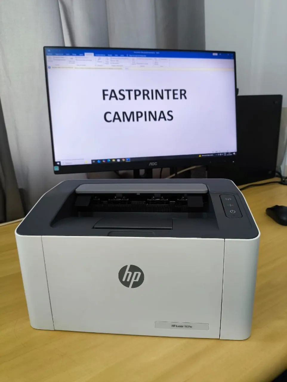 Impressora HP Laser 107W monocromática wifi e usb 110v