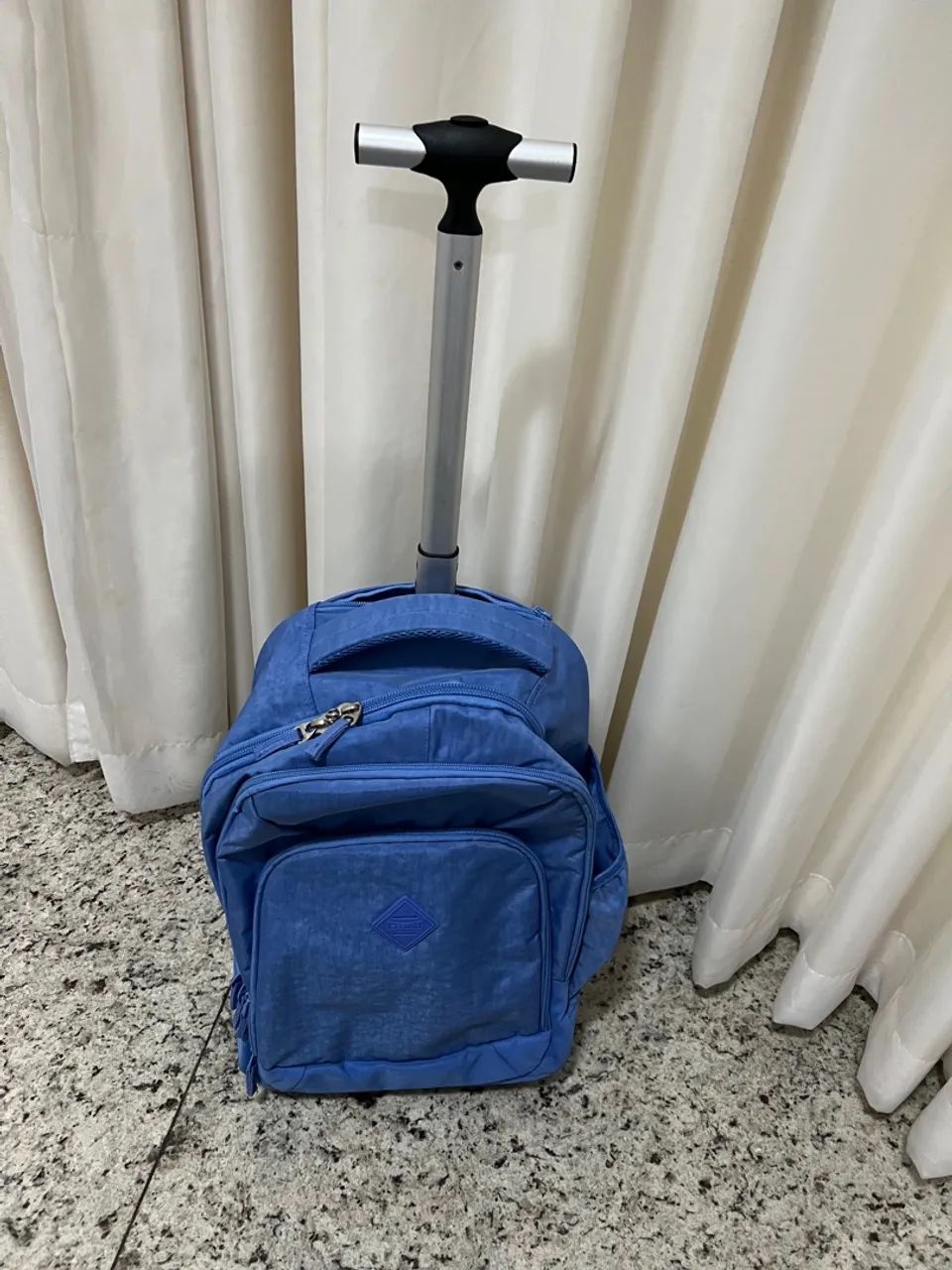 Mochila de rodinha azul/lavanda