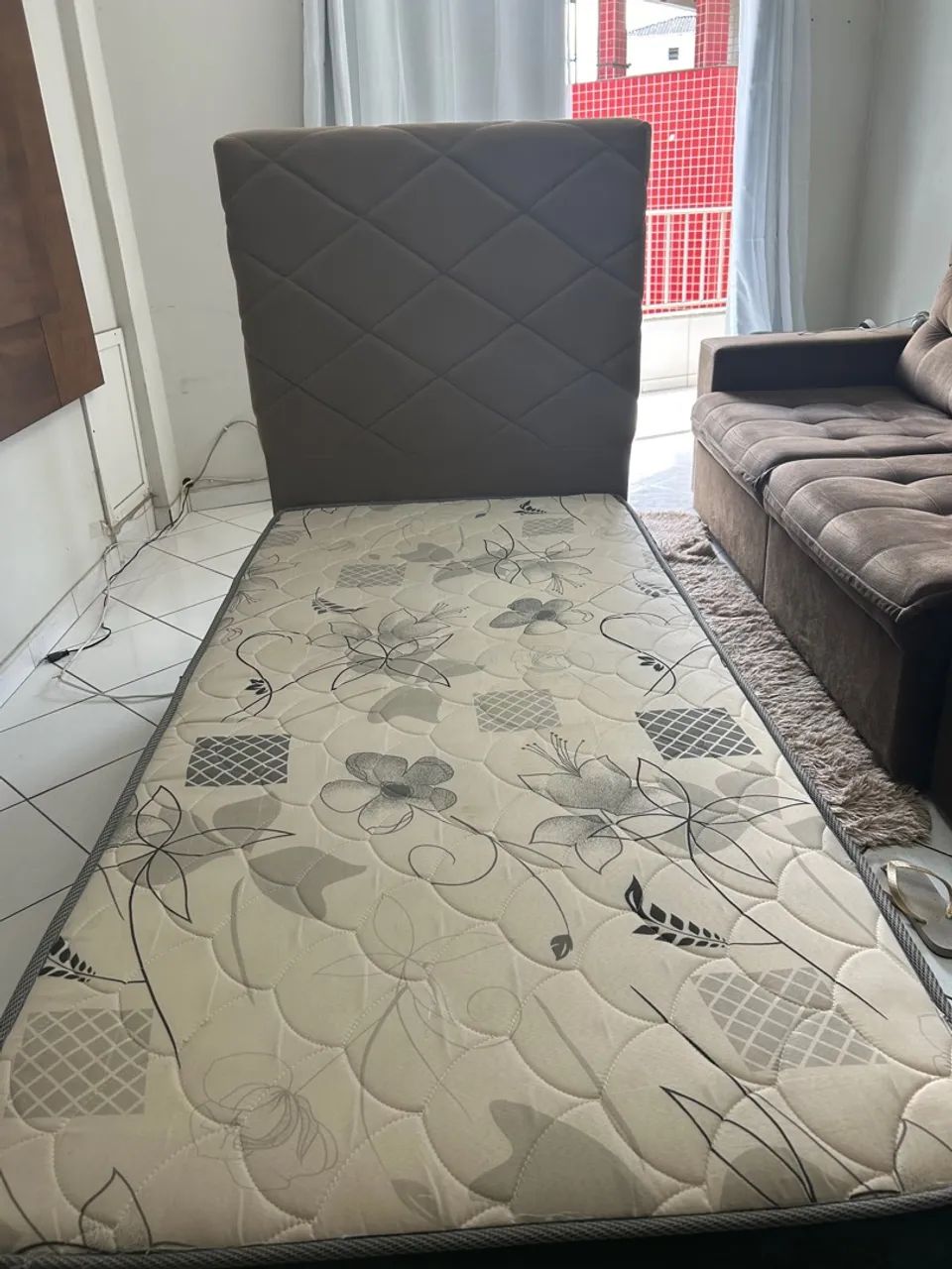 Cama Box solteiro + Cabeceira estofada  - Foto 4