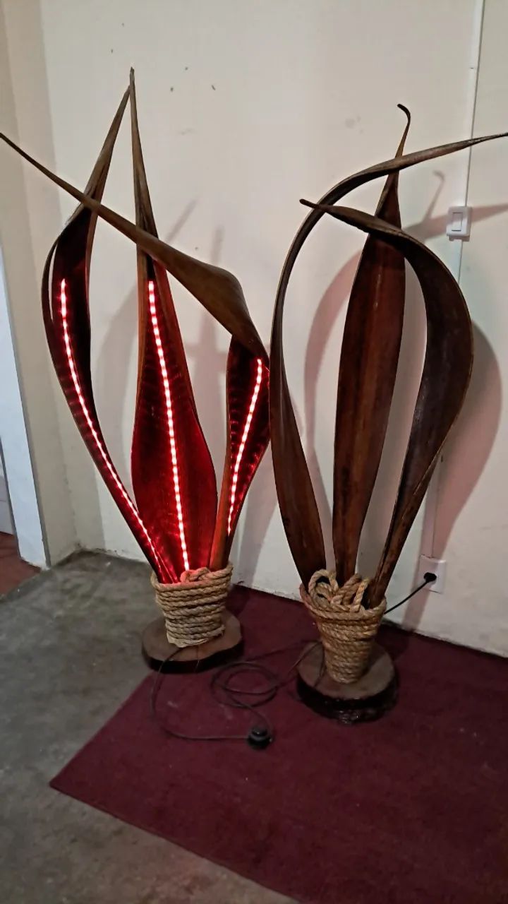 Decoração com folha de coqueiro seca 