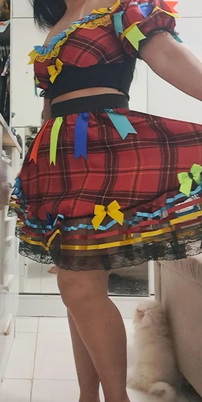 Vestido de Festa Junina Adulto - Tamanho M  - Foto 2