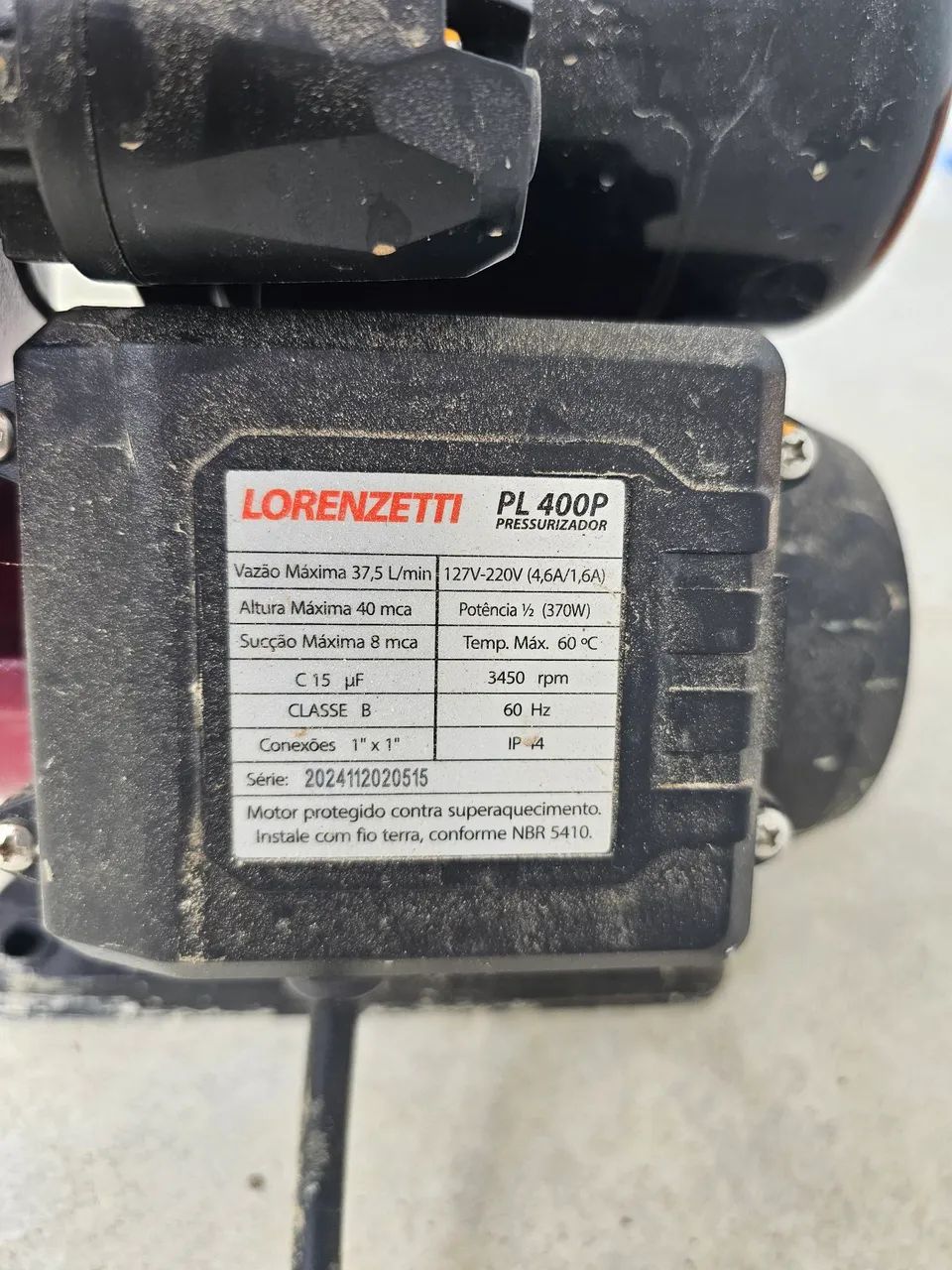 Pressurizador Lorenzetti PL400p64961621650946122