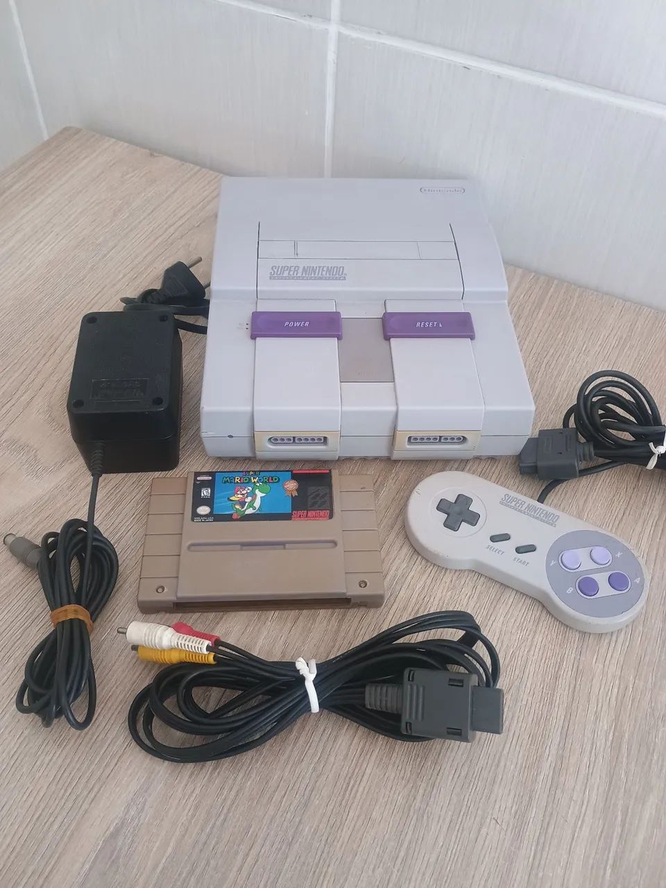 Super Nintendo com Jogo Mario World