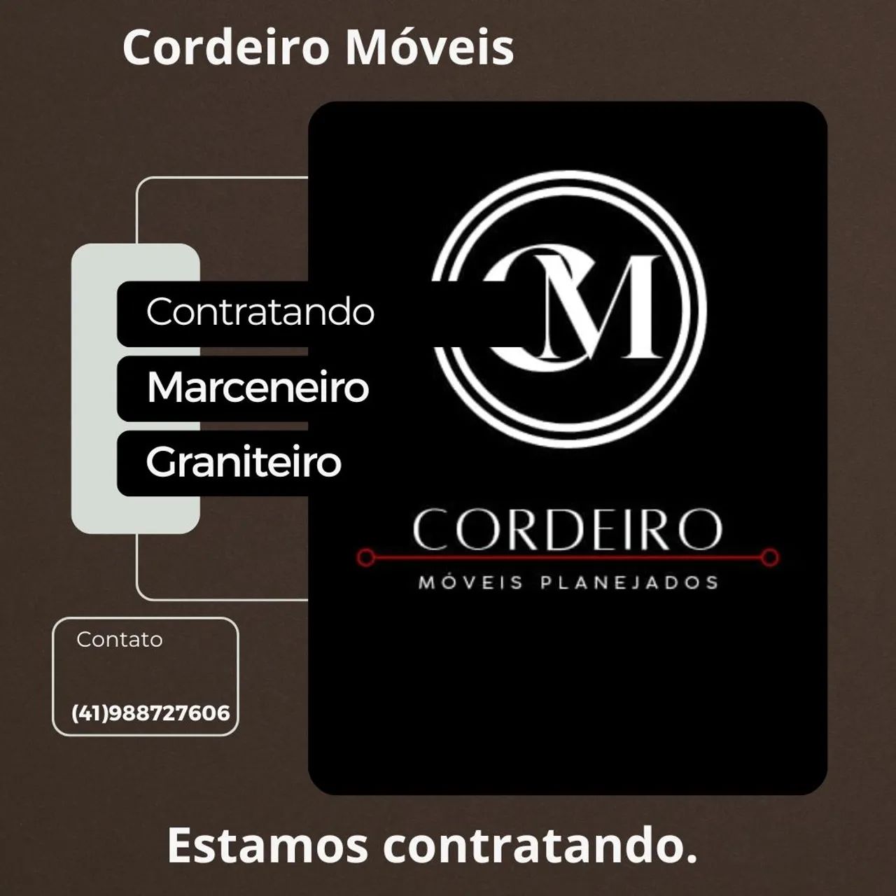 Preciso de um marceneiro para trabalhar em araucária e um graniteiro também.