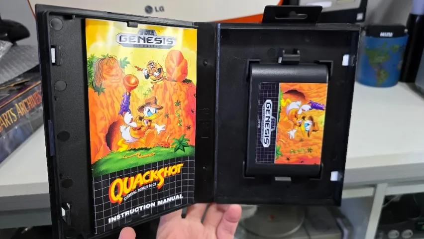 Jogo Quackshot Mega Drive/Genesis repro com caixa, manual e encarte