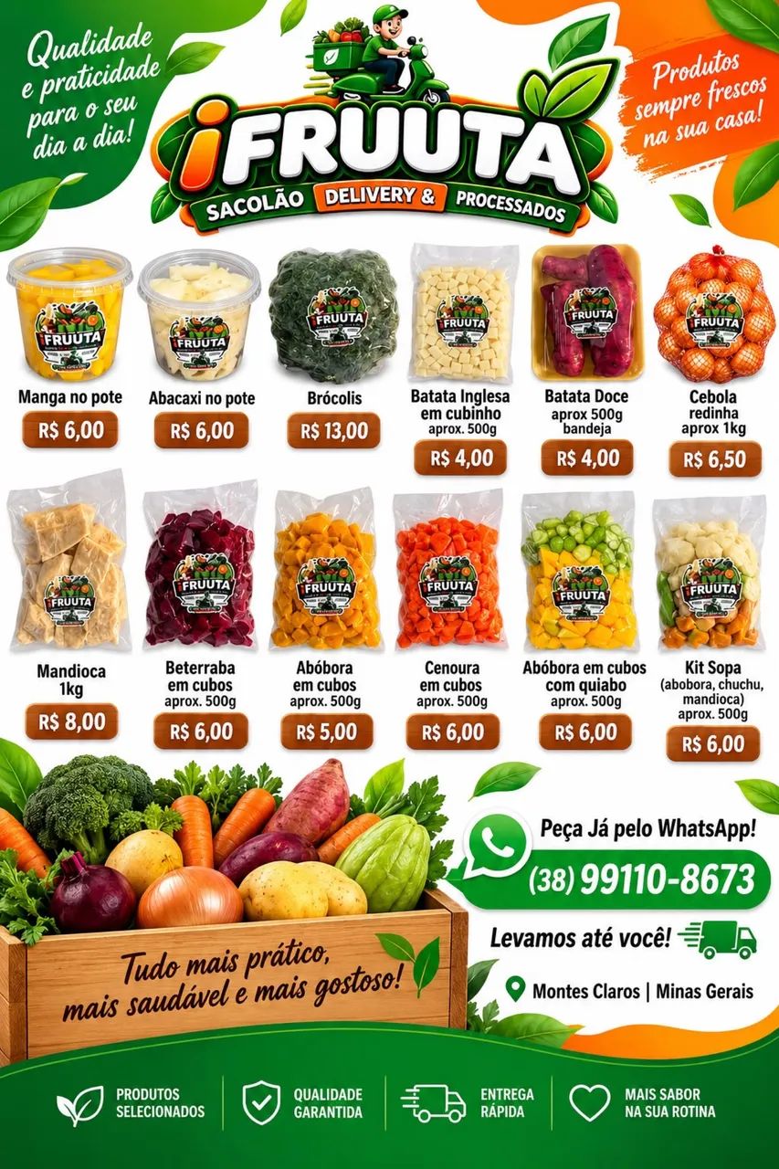 FRUTAS E VERDURAS CORTADAS A VÁCUO 