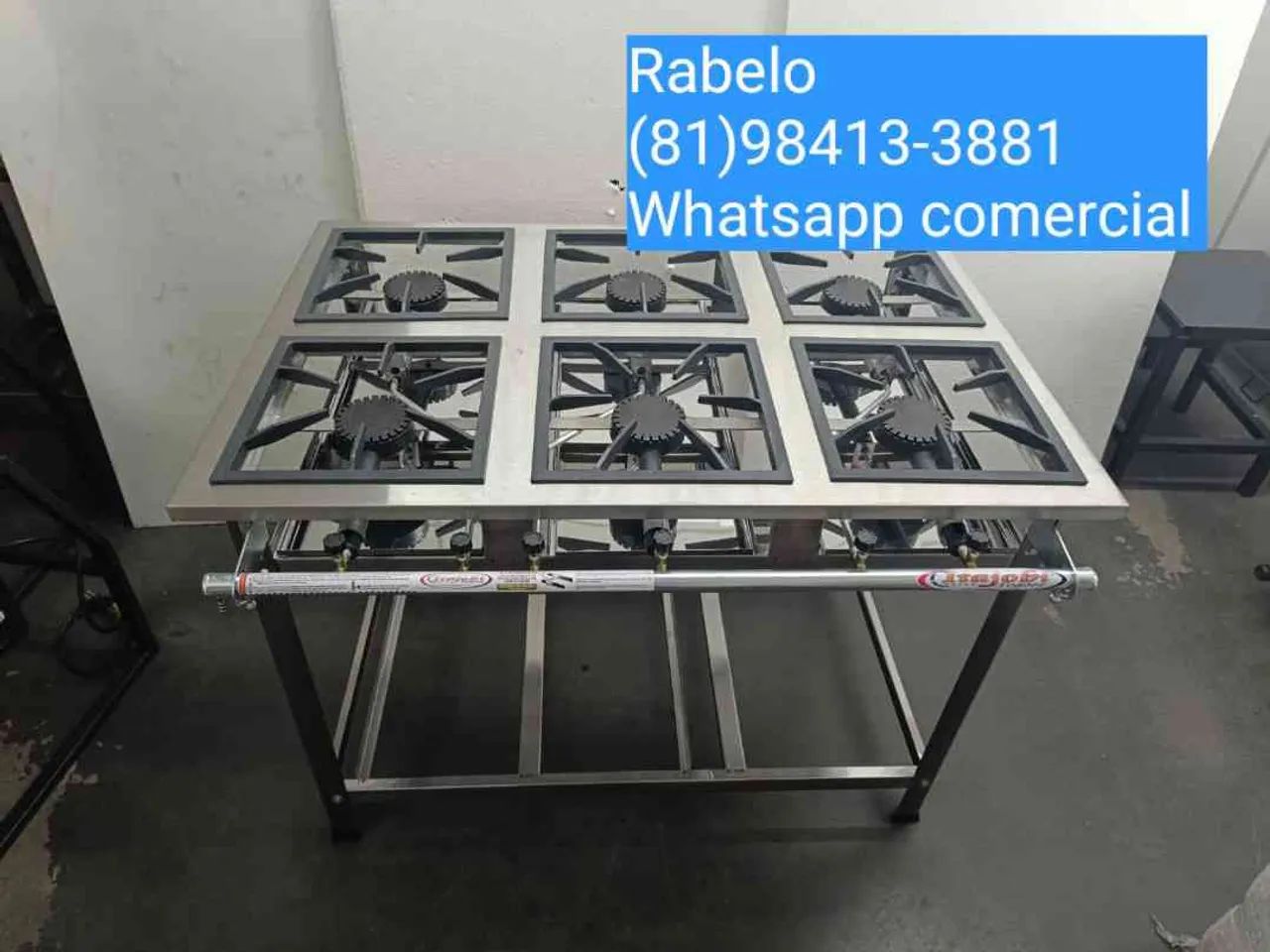 Fogão industrial inox de alta ou de baixa pressão em até 10x sem juros no cartão 